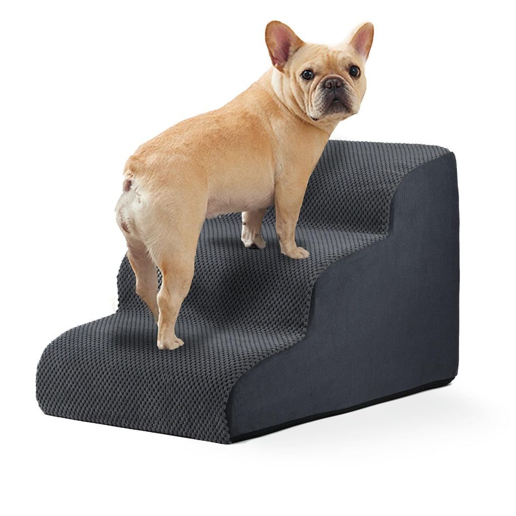 NovaPet 3-Step Foam Dog Stairs — Gentle, Painless Access to Bed & Couch