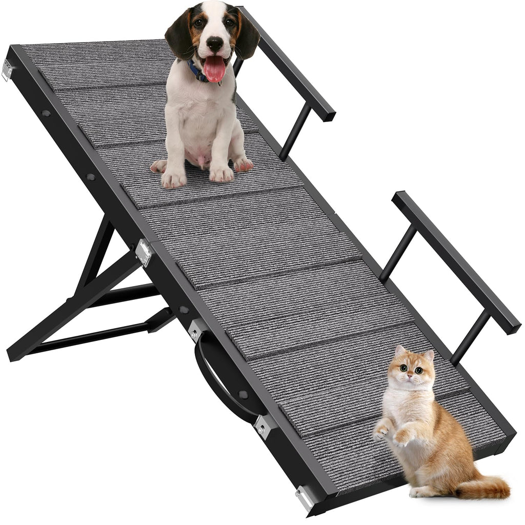 NovaPet Folding Dog Ramp for Bed & Couch — Adjustable Anti-Slip Steps for Senior & Small Dogs